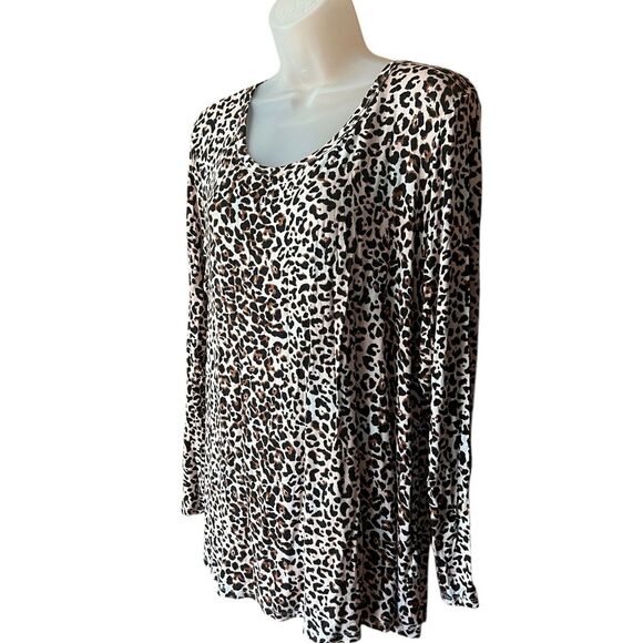 Maurice's 24/7 Leopard Long Sleeve Tee Shirt Sz XXL Animal Print - Picture 9 of 12